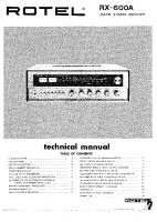 Rotel RX-600A - Technical manual 